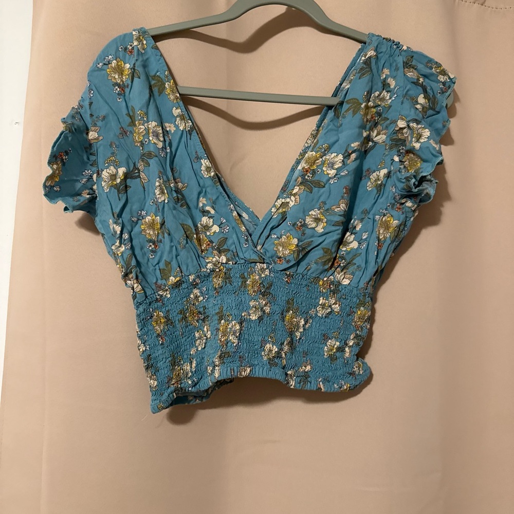 O'Neill Teal Floral Blouse